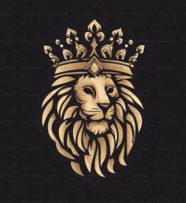 Majestätischer Löwe und Krone